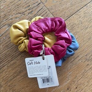 Hobo Leather Scrunchies - Pink, Yellow, Blue